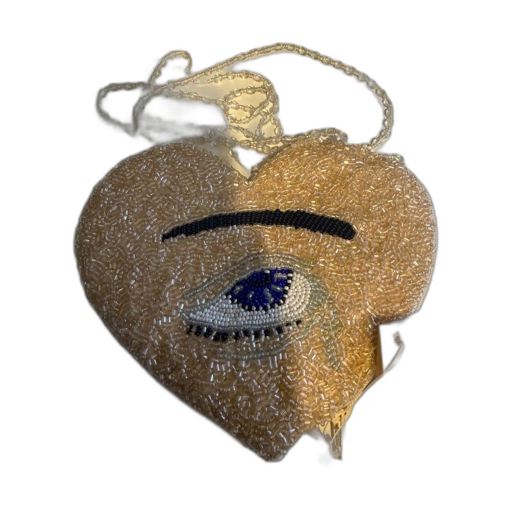 Tiana NY Beaded Heart Coin Purse - Evil Eye Design